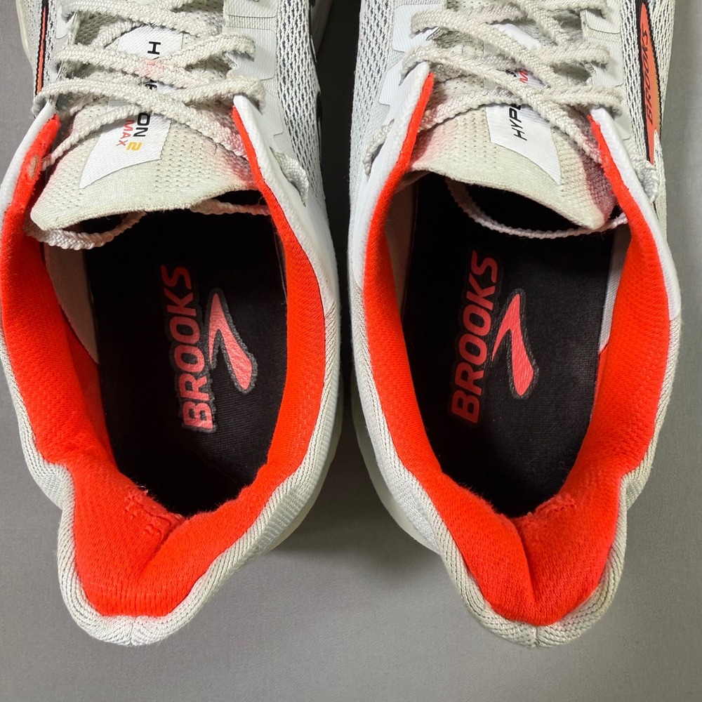 Brooks Hyperion Max 2 Running Shoes Mens 12 White Coral Yellow 1104341D443 DNA - Picture 11 of 13